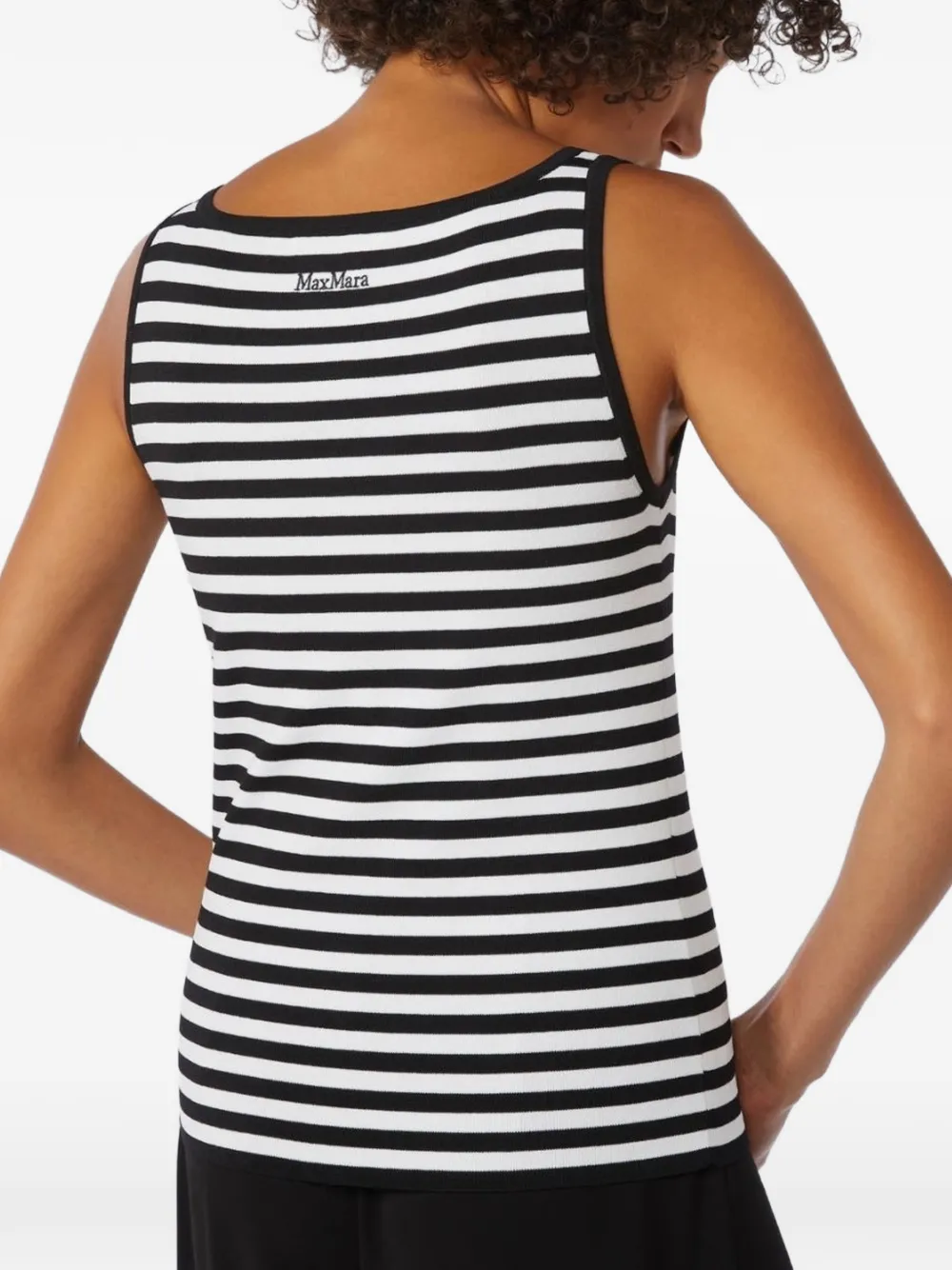 Max Mara Top met gestreepte afwerking Zwart