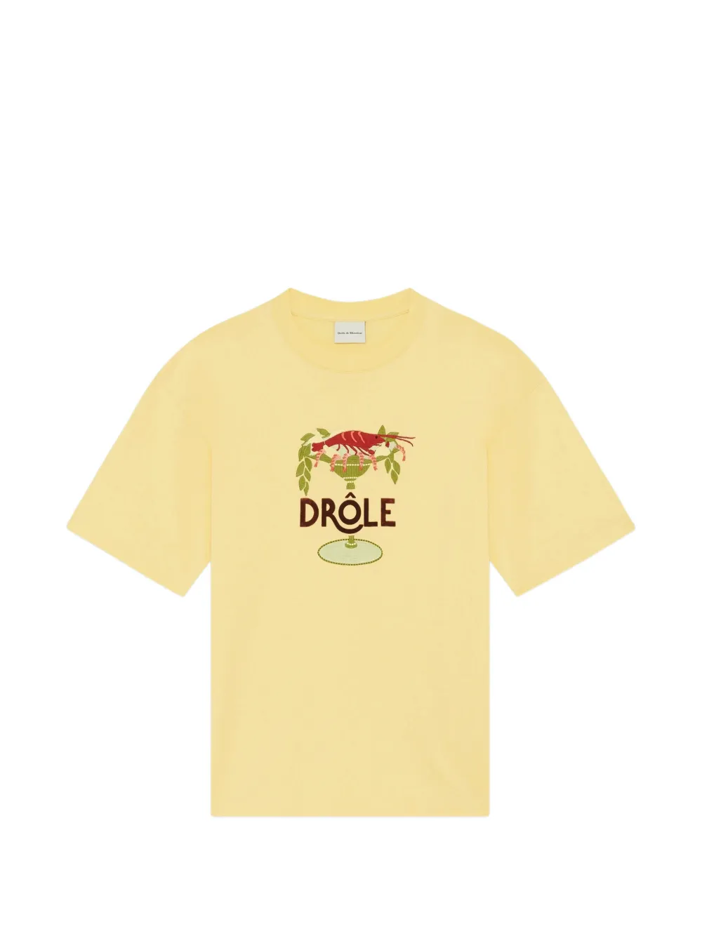 Drôle De Monsieur Lobster Cup embroidered T-shirt - Giallo
