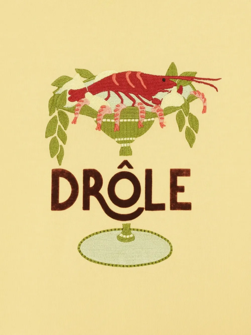 Drôle De Monsieur Lobster Cup T-shirt met borduurwerk Geel