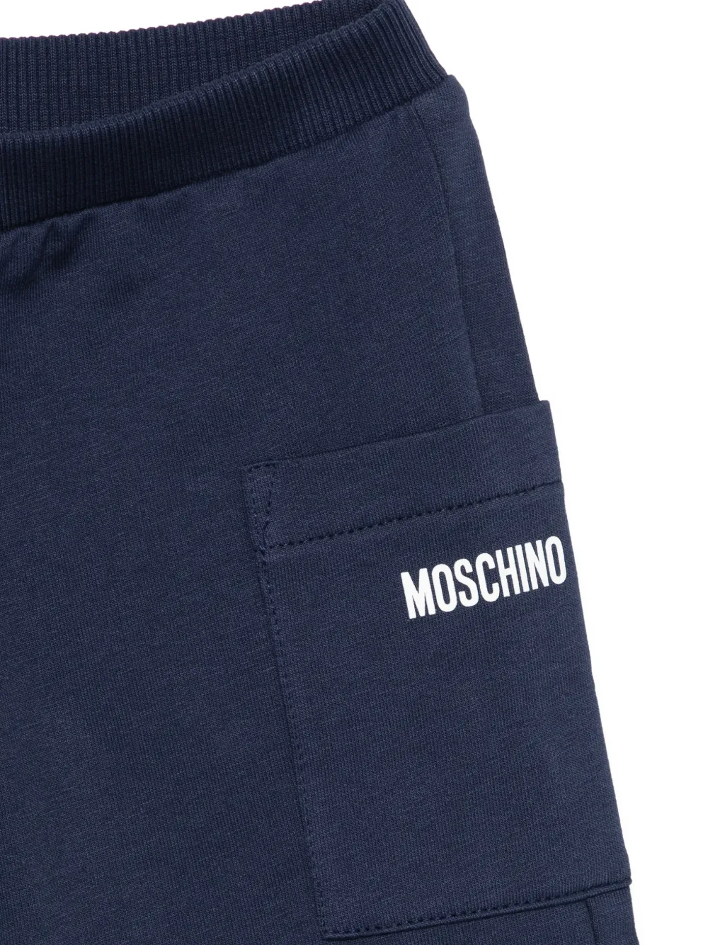 Moschino Kids Shorts met logoprint Blauw