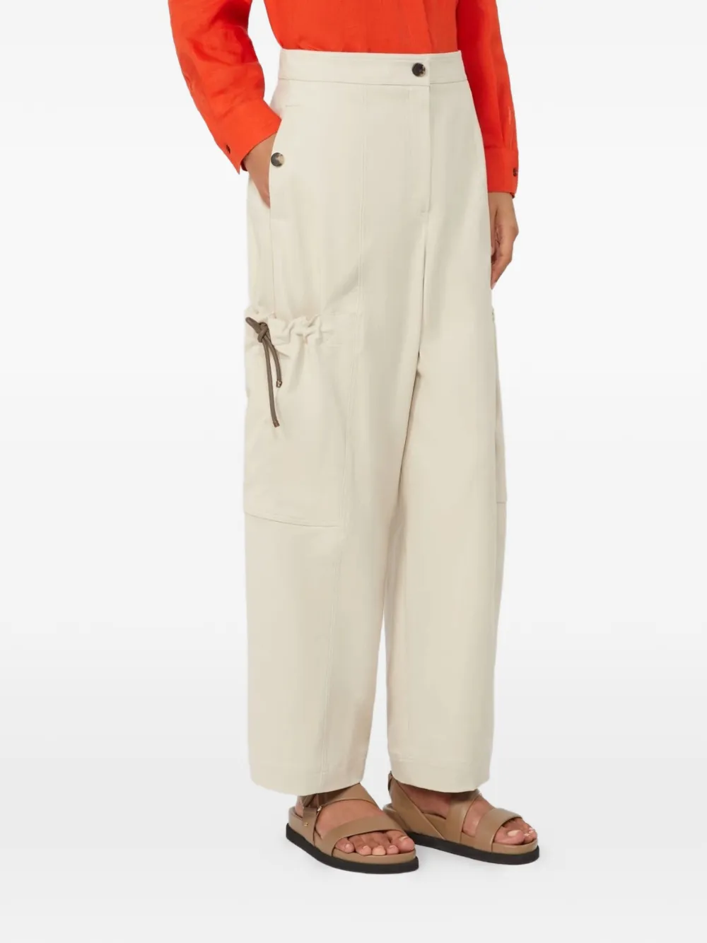 Max Mara Broek met trekkoord Beige