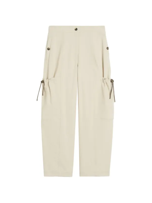 Max Mara Drawstring Pocket Trousers in Neutrals