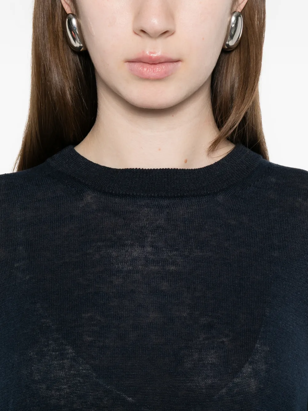 'S Max Mara Fervore trui met ronde hals en lange mouwen Blauw