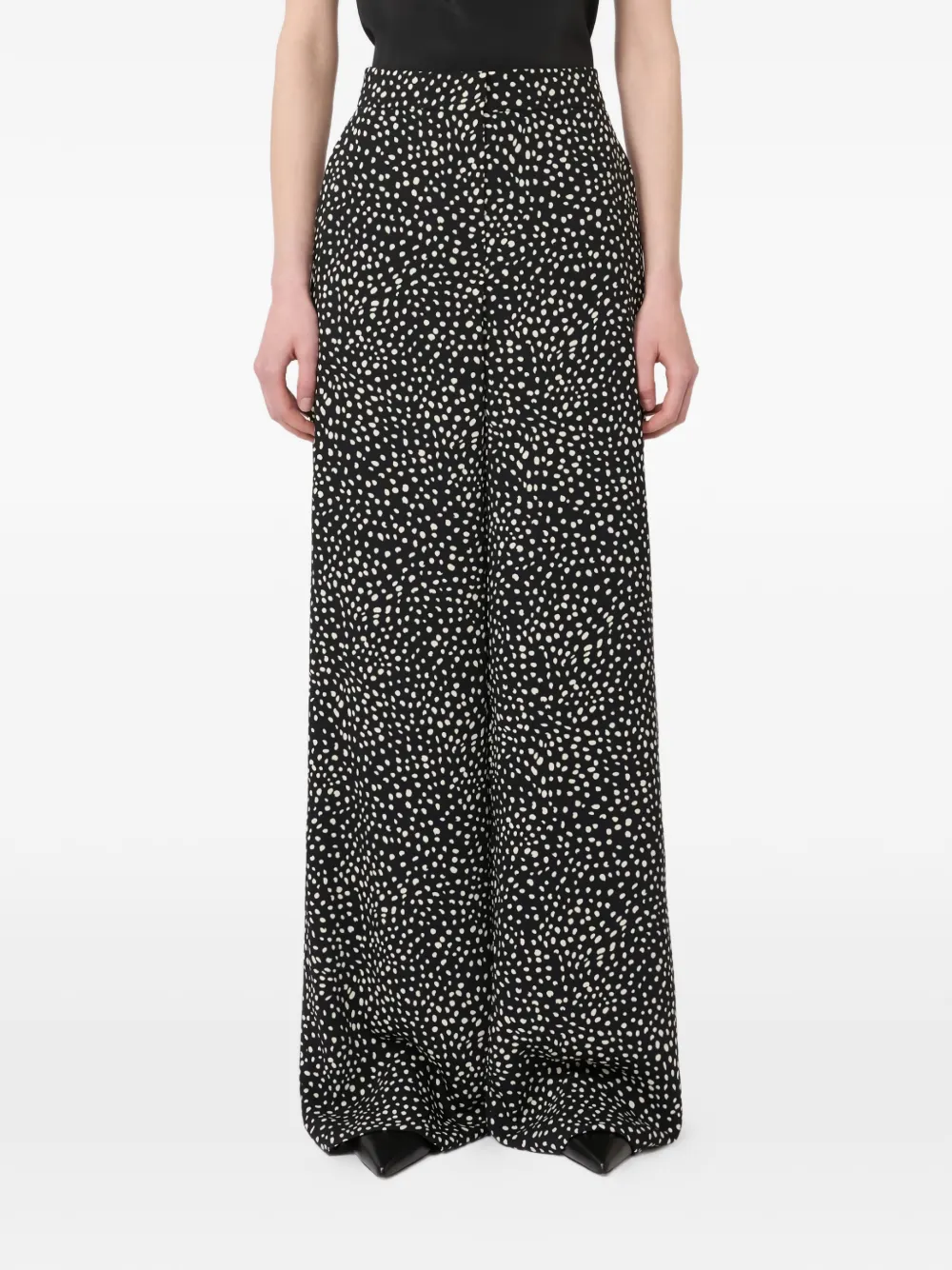 Max Mara wide-leg print trousers - Nero