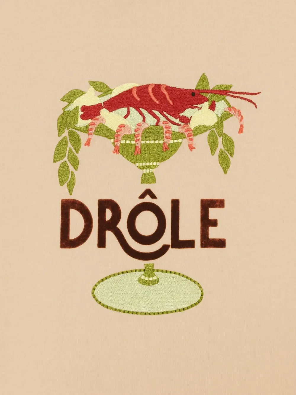 Drôle De Monsieur T-shirt met print Beige
