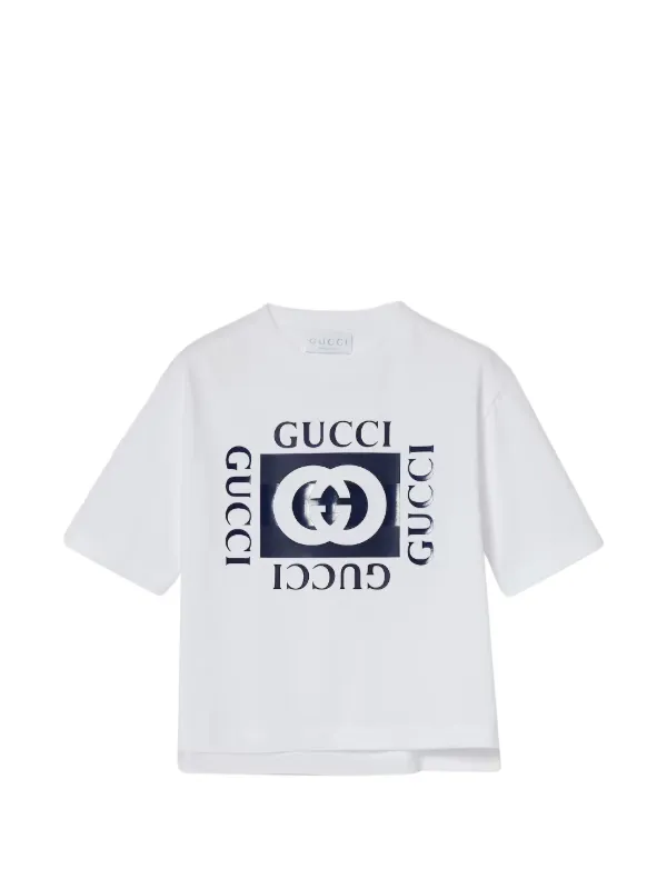 美品✨GUCCI グッチ インターロッキング GG ビッグロゴ Tシャツ キッズ Gucci Kids ロゴ Tシャツ | ホワイト | FARFETCH JP
