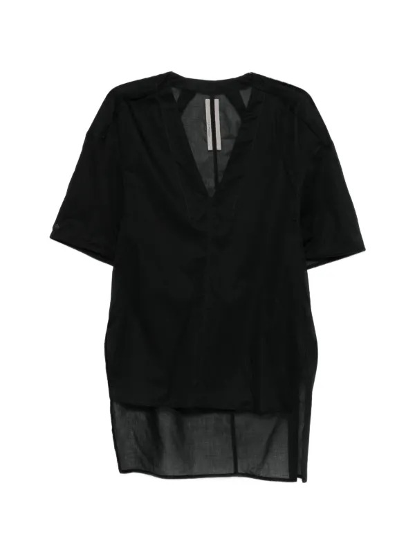 Rick Owens Island V-neck Short-sleeve Top in Black