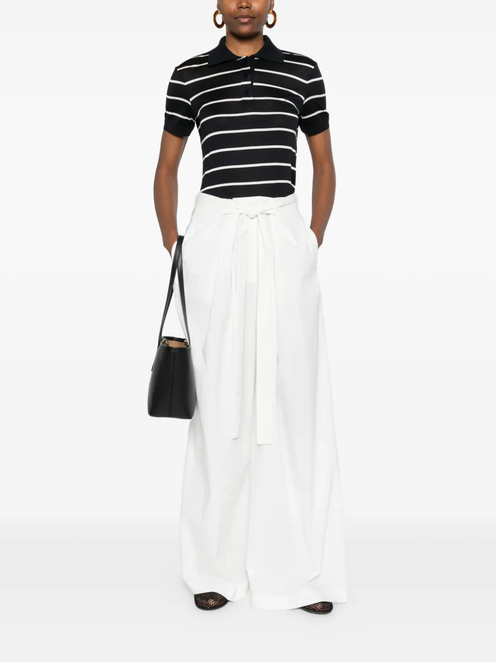  Max Mara Striped Polo Top - Blue 