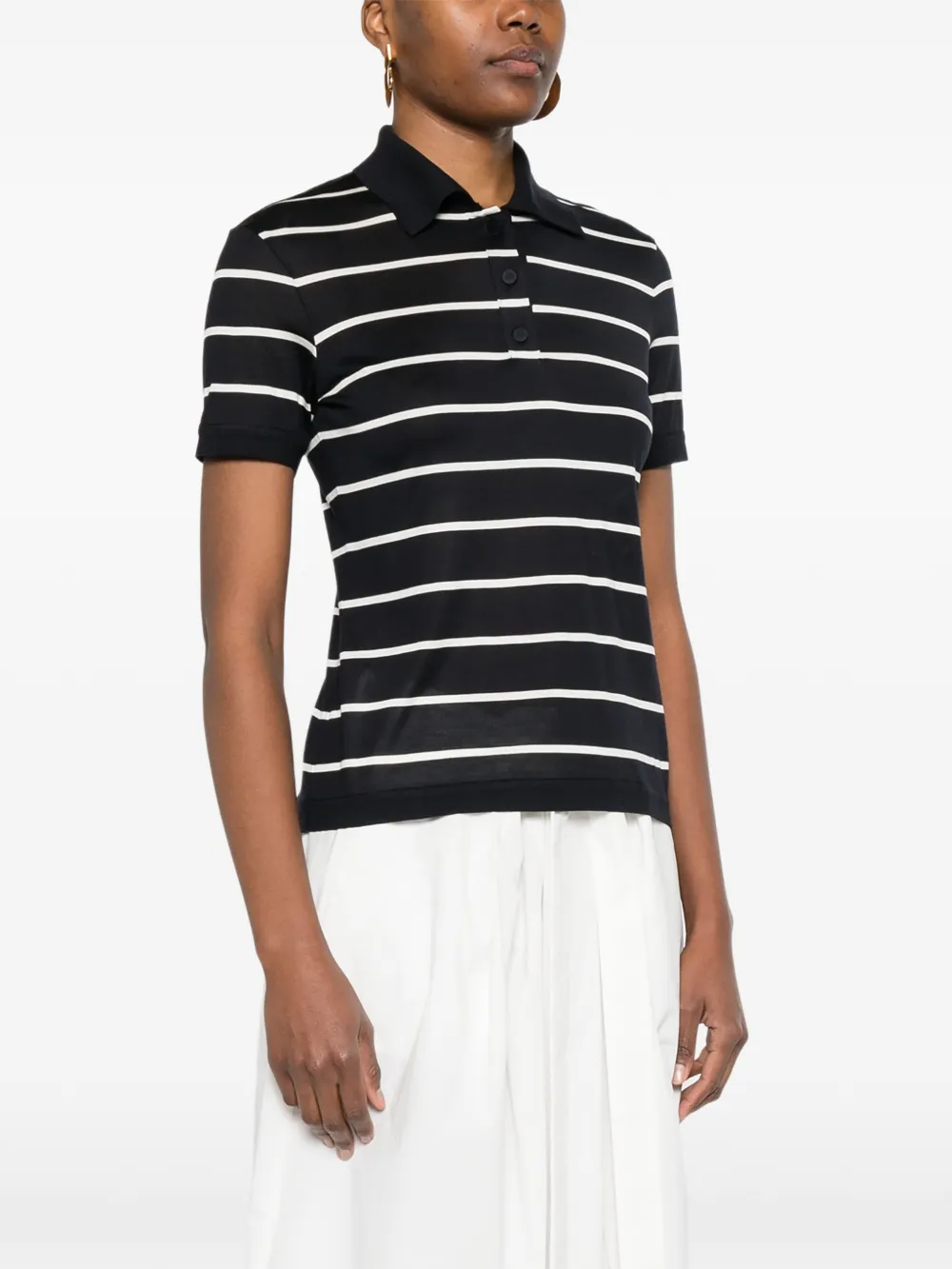  Max Mara Striped Polo Top - Blue 