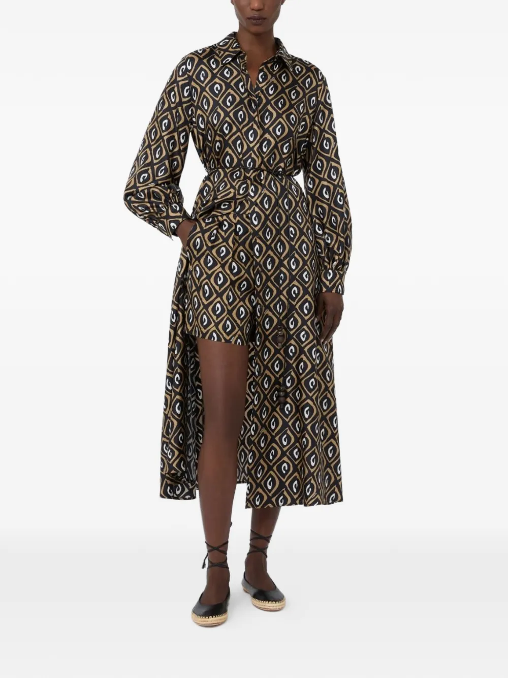  Max Mara Geometric Print Shorts - Black 