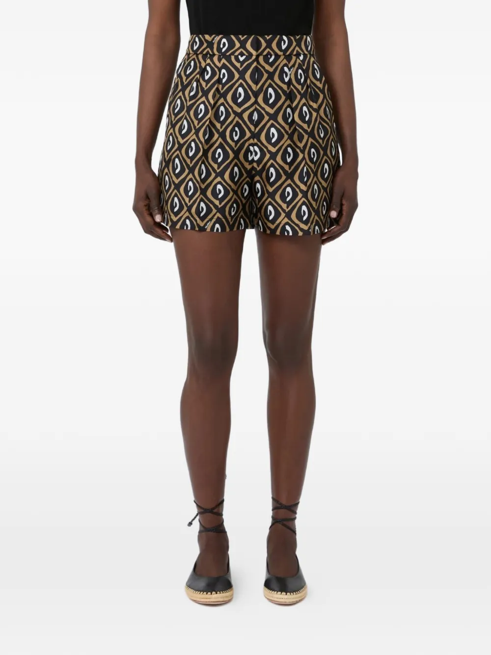  Max Mara Geometric Print Shorts - Black 