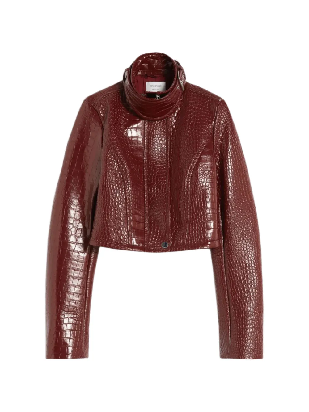 Sportmax alligator-print collar jacket - Rosso