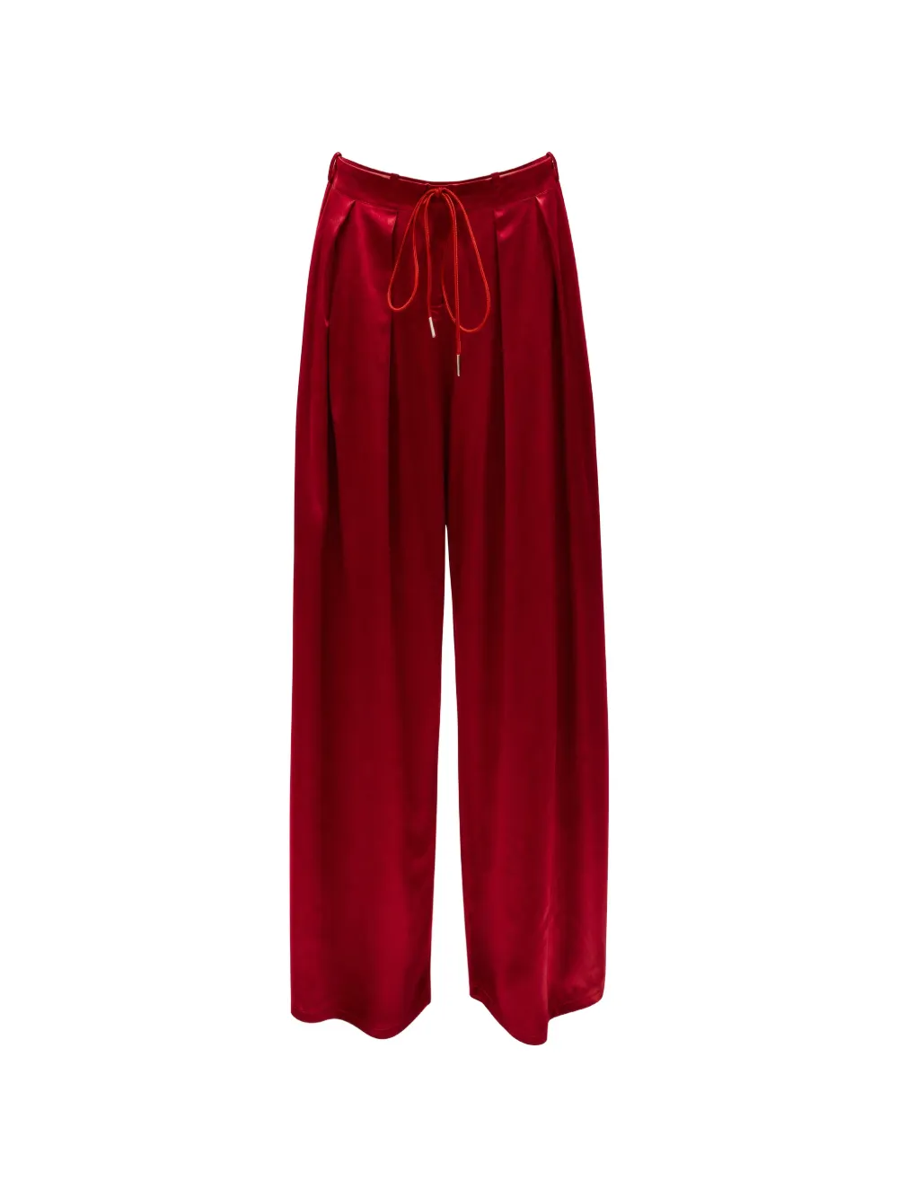 Danamè Pleated Drawstring Palazzo Pants In Red