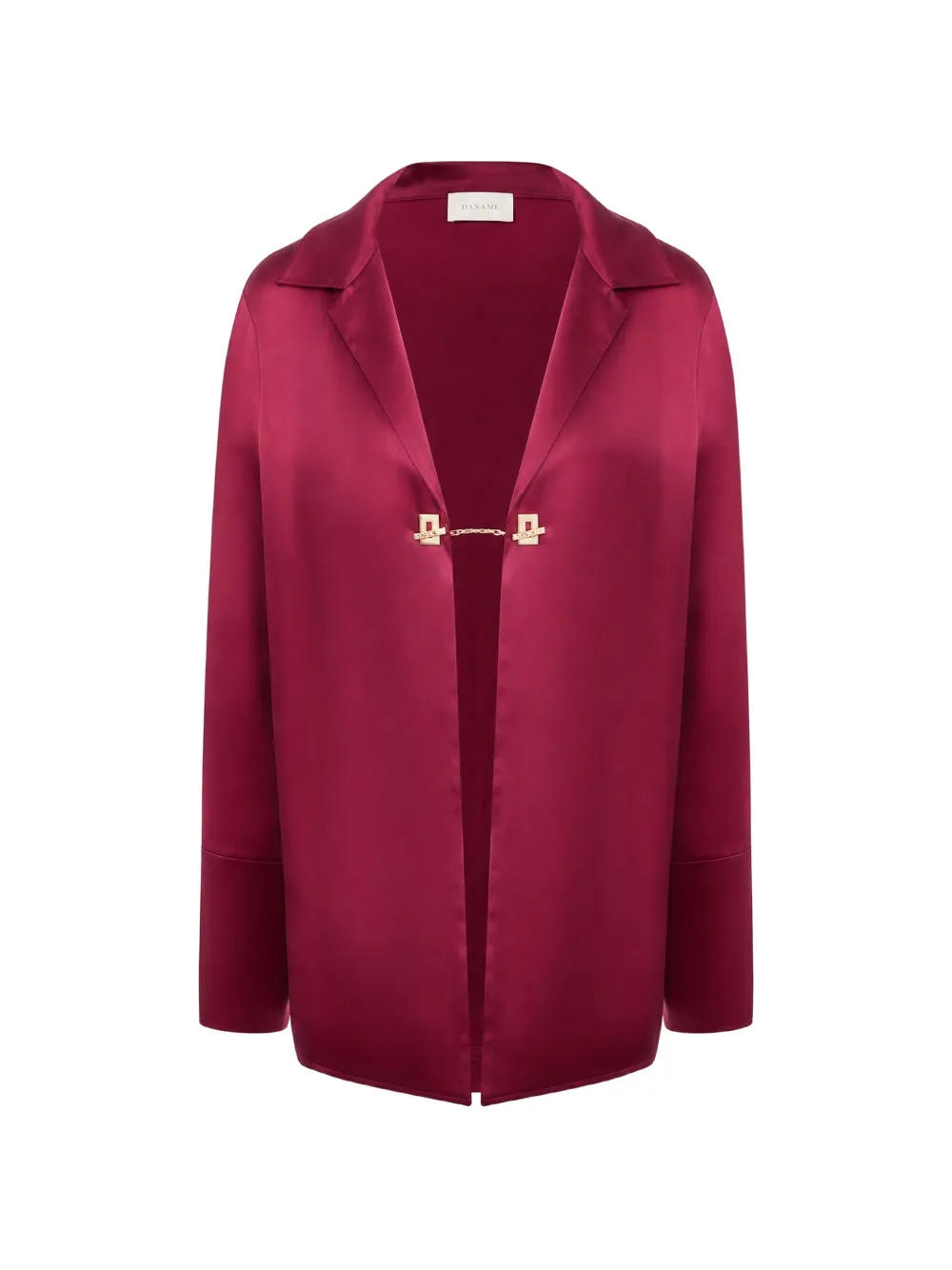 Danamè Chain-link Satin Blouse In Red