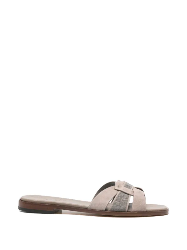 Doucal's Knotted Suede Sandals in Neutrals