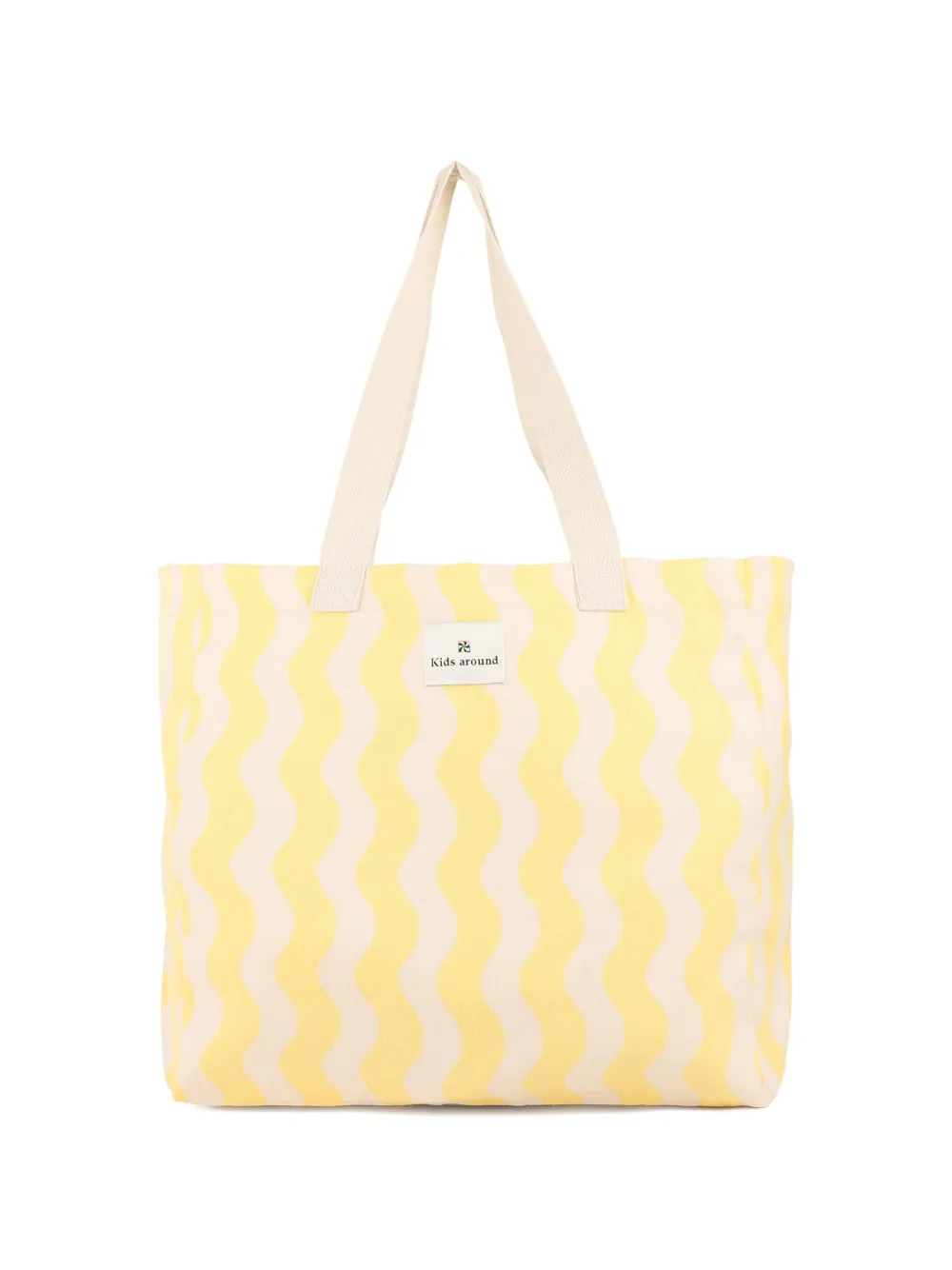  Kids Around Wave-pattern Tote Bag - Yellow 