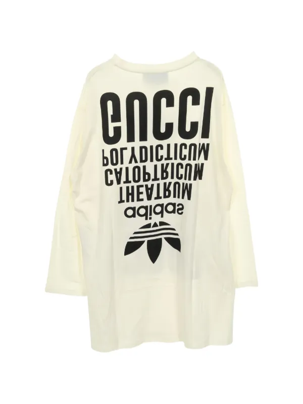 Gucci Pre-Owned x Adidas boat-neck long-sleeve T-shirt | Neutrals