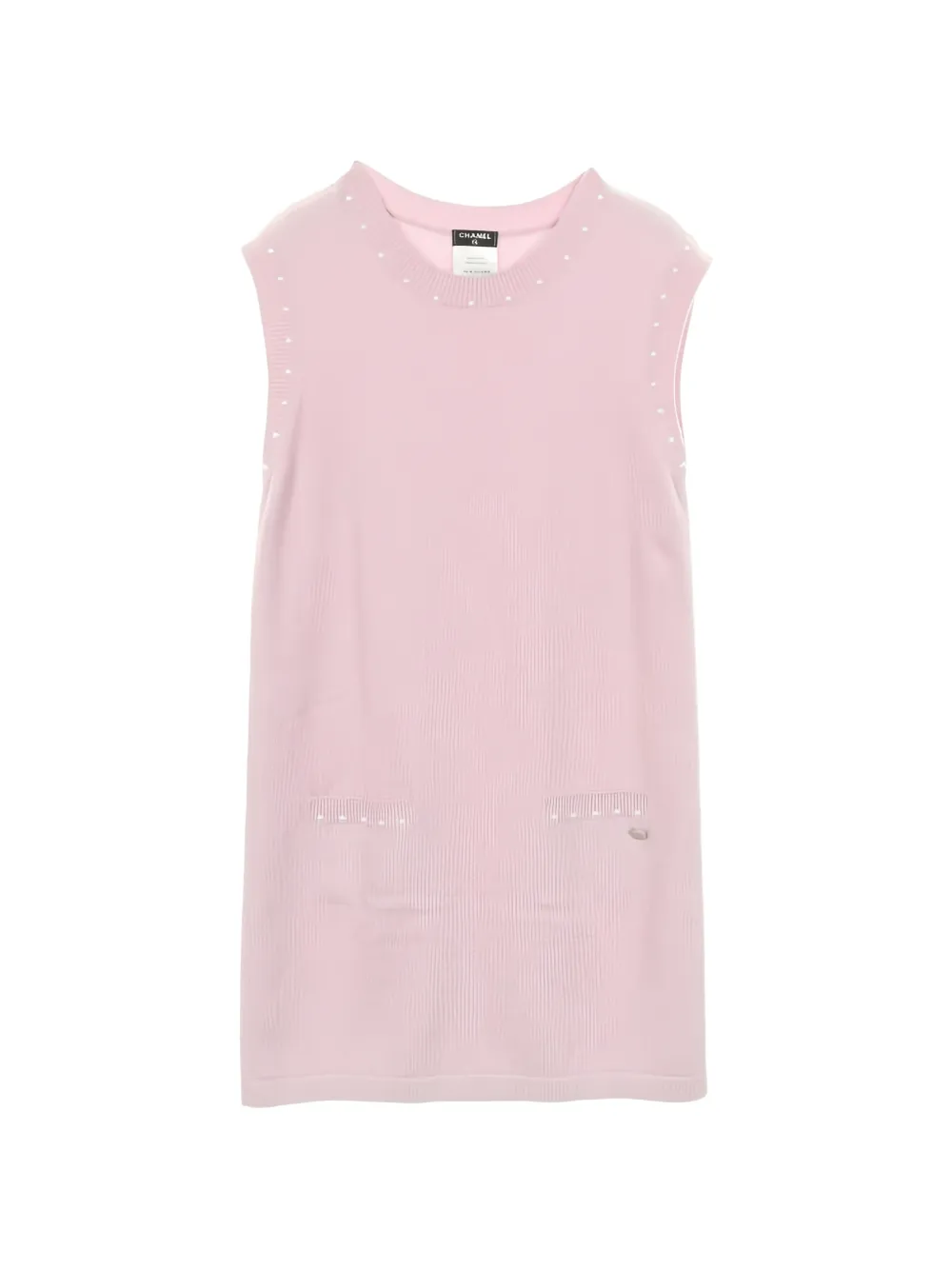 CHANEL Pre-Owned 1988 pearl-embellishment dress - Rosa