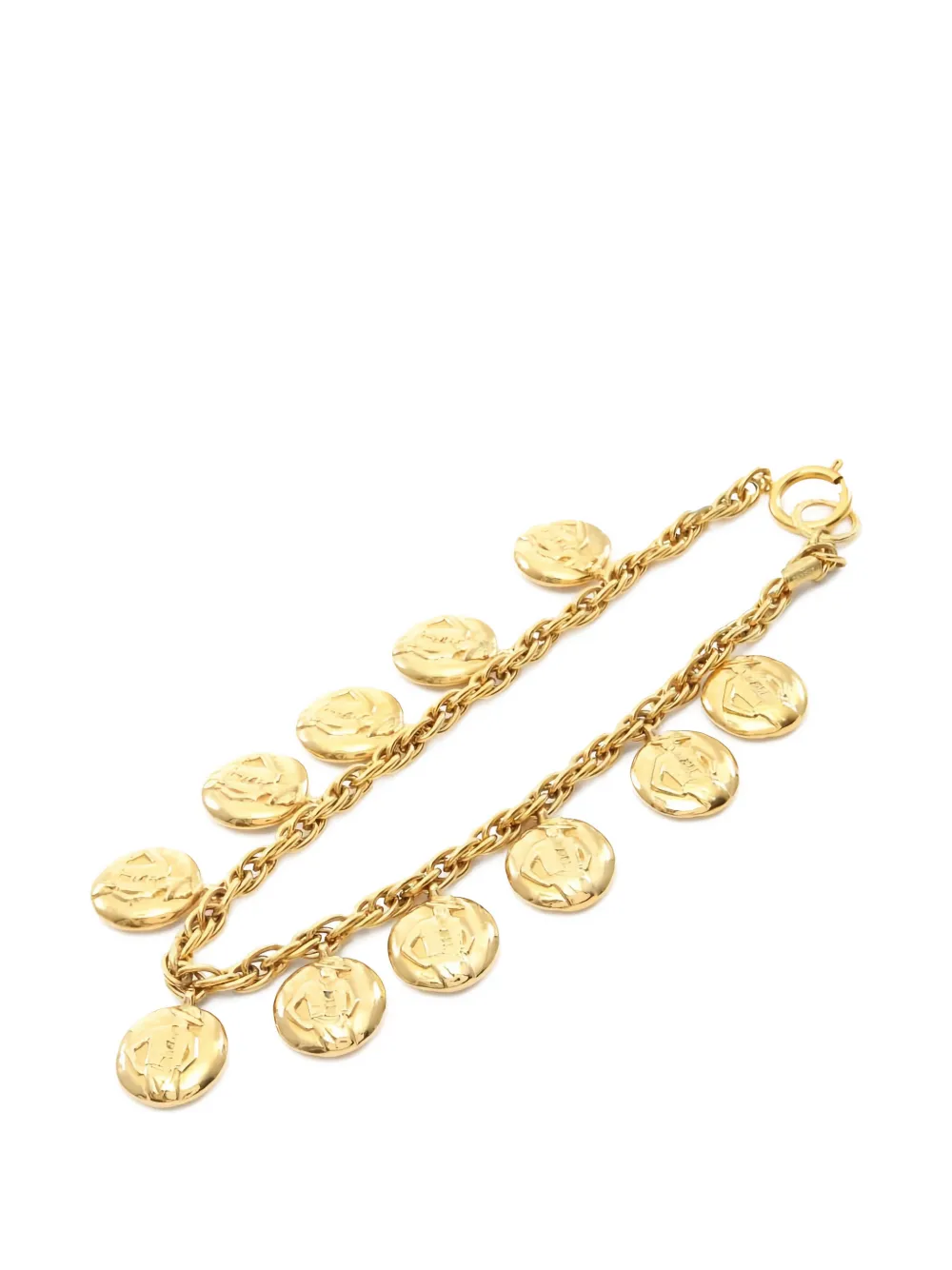 CHANEL Pre-Owned 1986-1988 Mademoiselle coin chain necklace - Oro