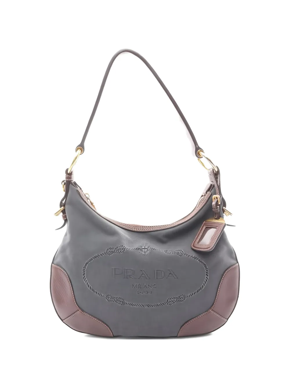 Prada Pre-Owned logo-jacquard shoulder bag - Grigio