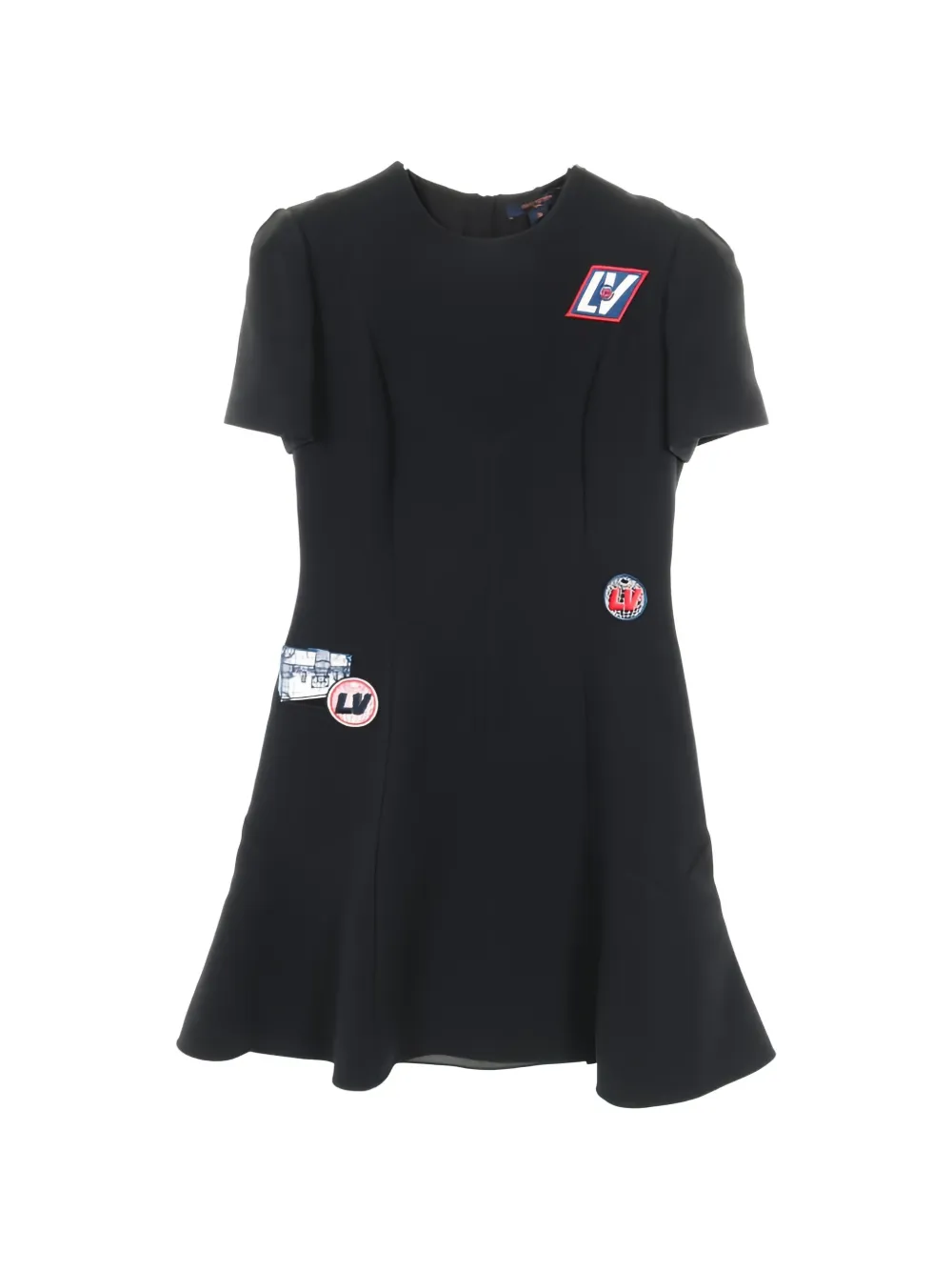 Louis Vuitton Pre-Owned logo-patch dress - Nero
