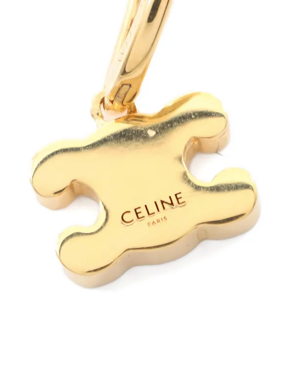 Celine Pre-Owned 2020s トリオンフ ラインストーン ピアス | ゴールド