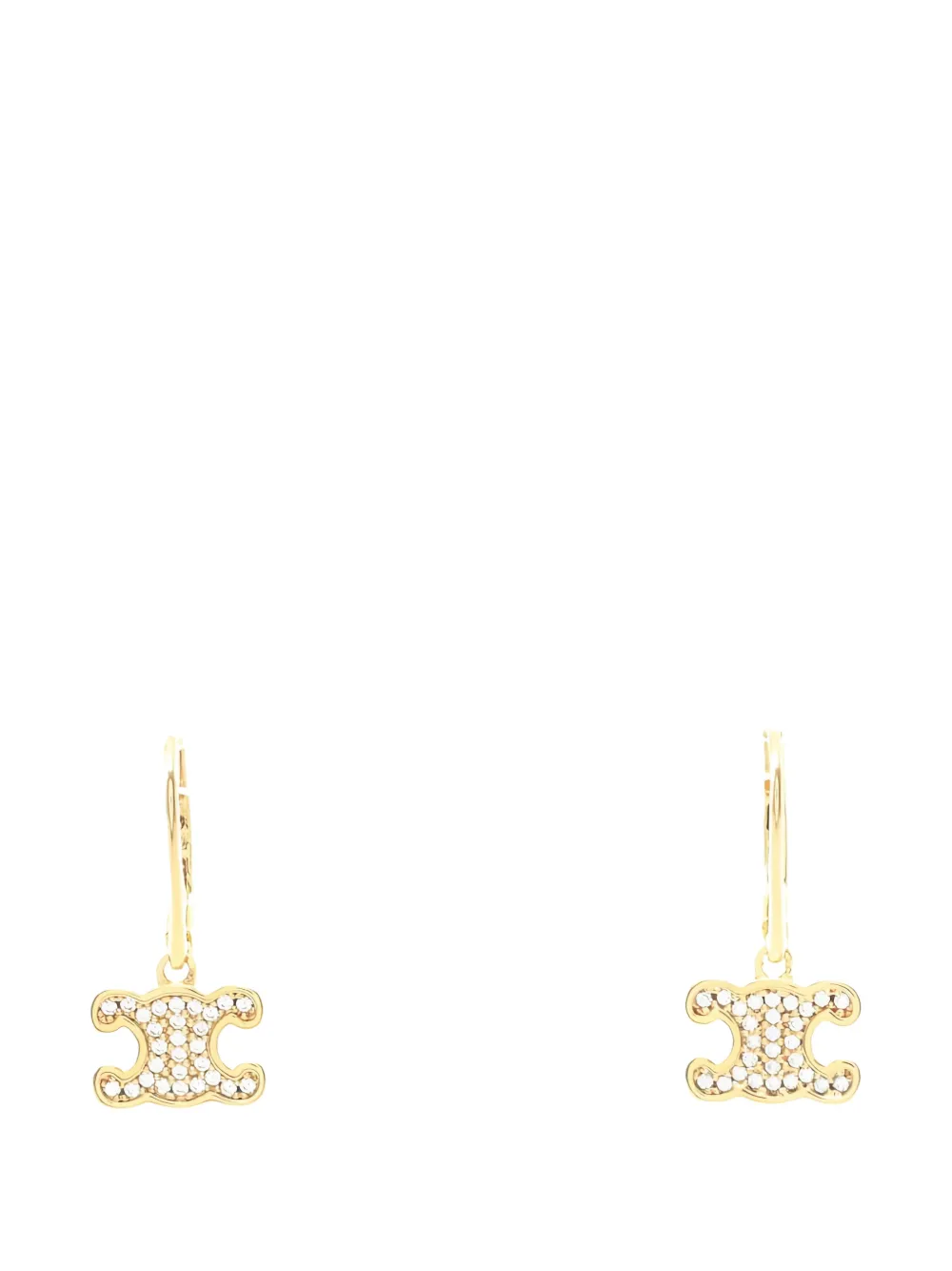 Celine Pre-Owned 2020s Triomphe rhinestone earrings - Oro