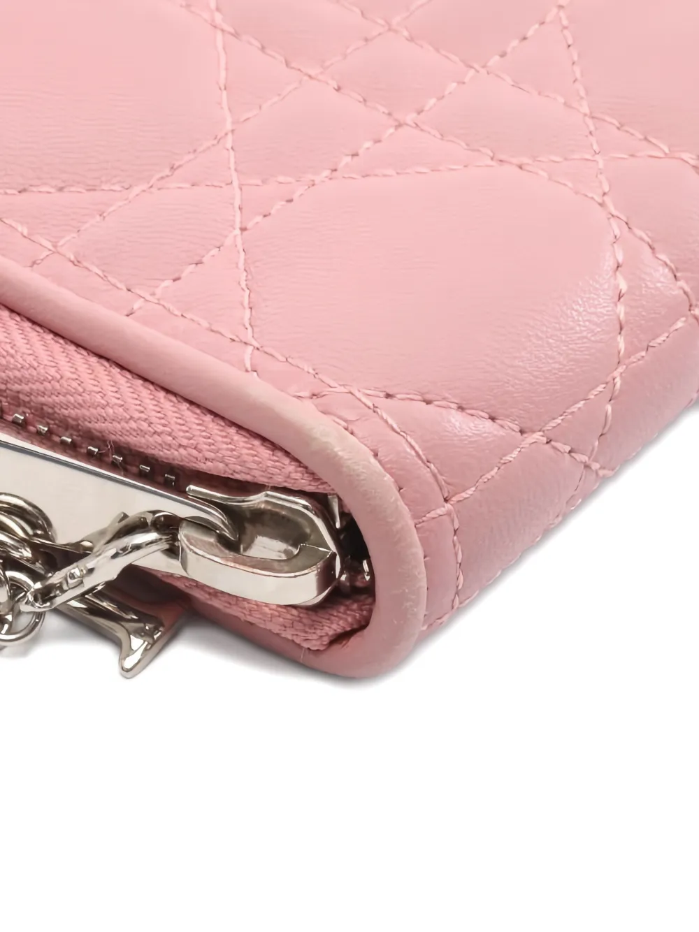 2000s Small Lady Dior Canage Leather Wallet
