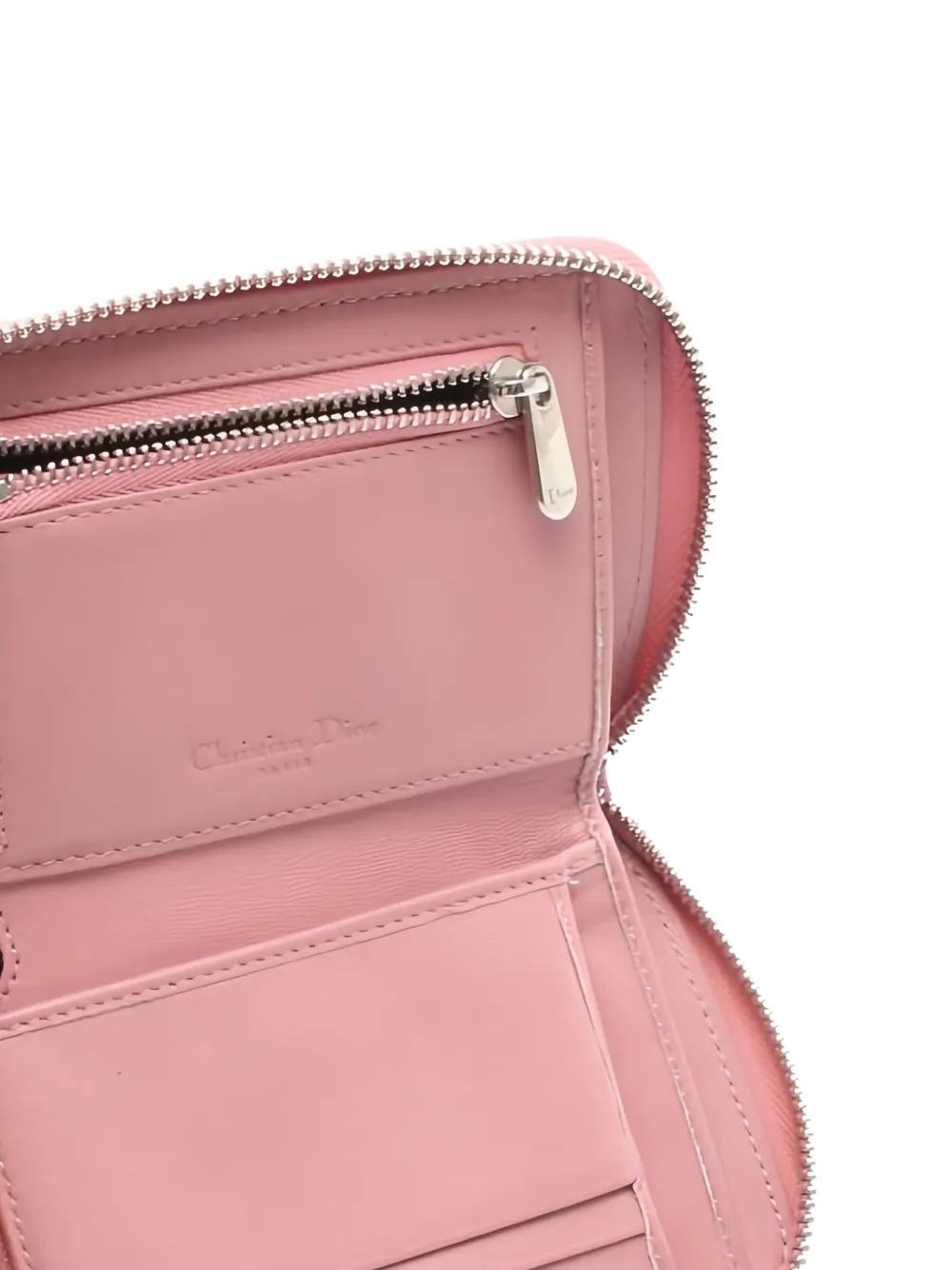 2000s Small Lady Dior Canage Leather Wallet