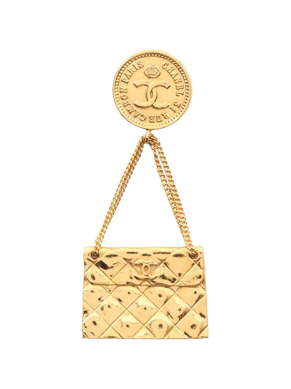 CHANEL Pre-Owned 1986-1988 bag motif brooch - Oro