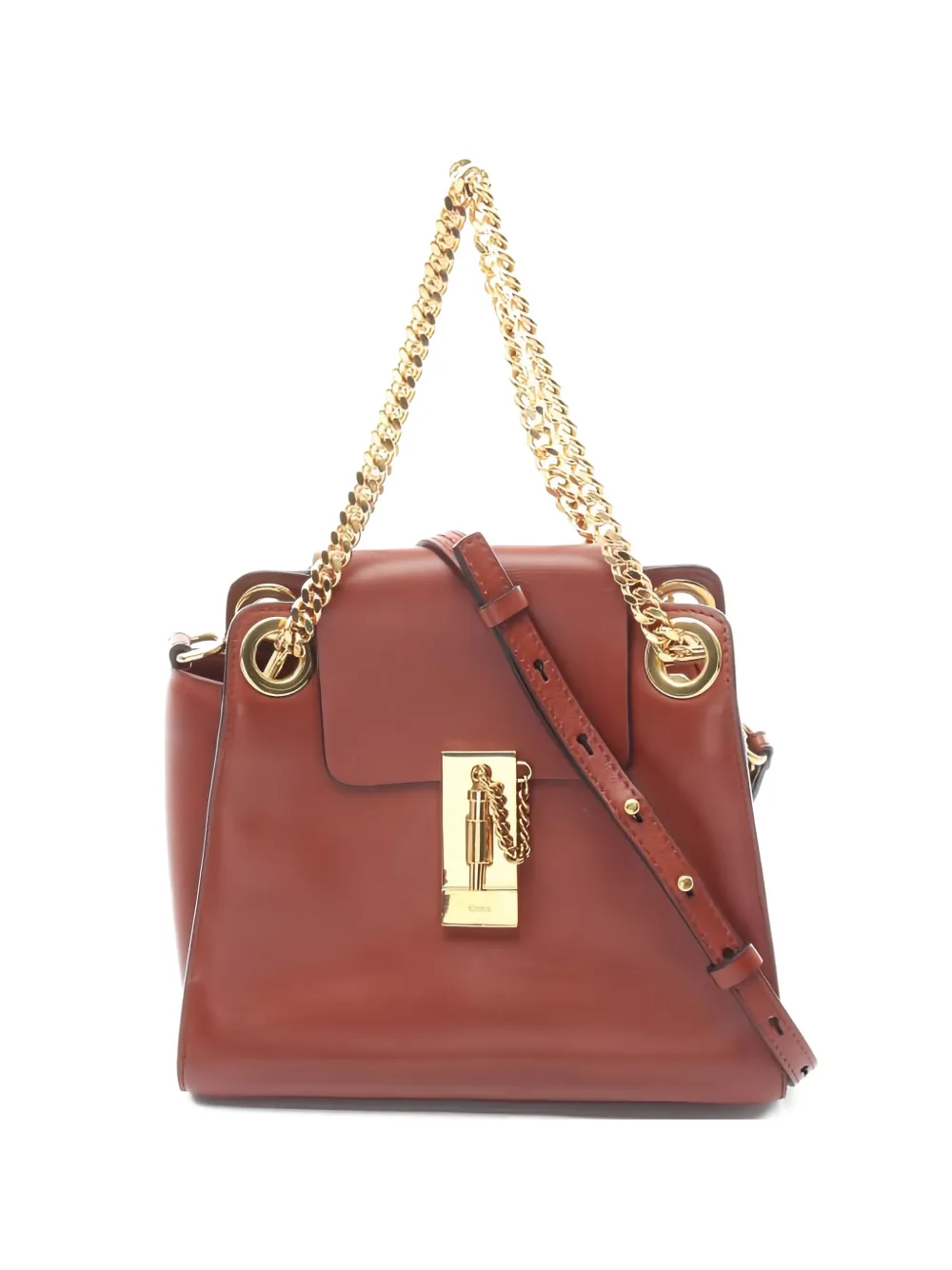 Chloé Pre-Owned 00s small Annie chain-strap leather shoulder bag - Marrone