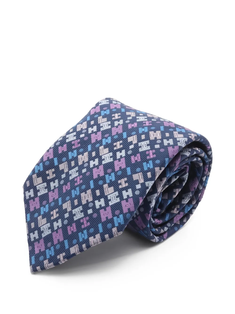 Hermès Pre-Owned 2010s patterned silk tie - Blu