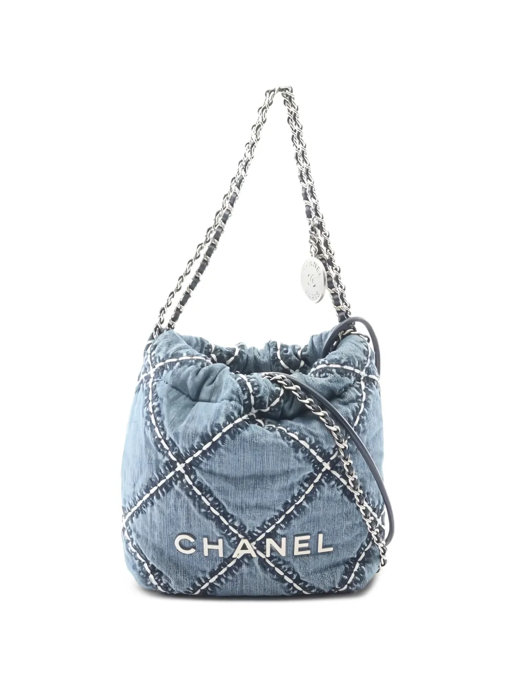 CHANEL Pre-Owned 2021 Chanel 22 chain shoulder bag - Blu
