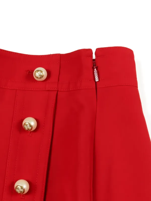 Gucci Pre-Owned 2010s Pearl Buttons Mini Skirt | Red | FARFETCH CA