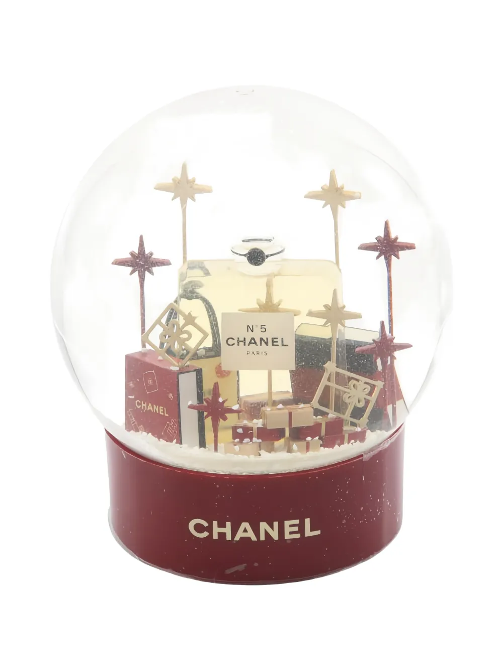 CHANEL Pre-Owned logo-lettering snow globe - Rosso