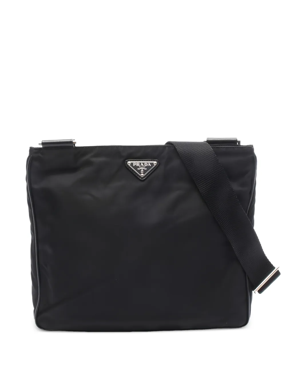 Prada Pre-Owned 2010s leather nylon shoulder bag - Nero