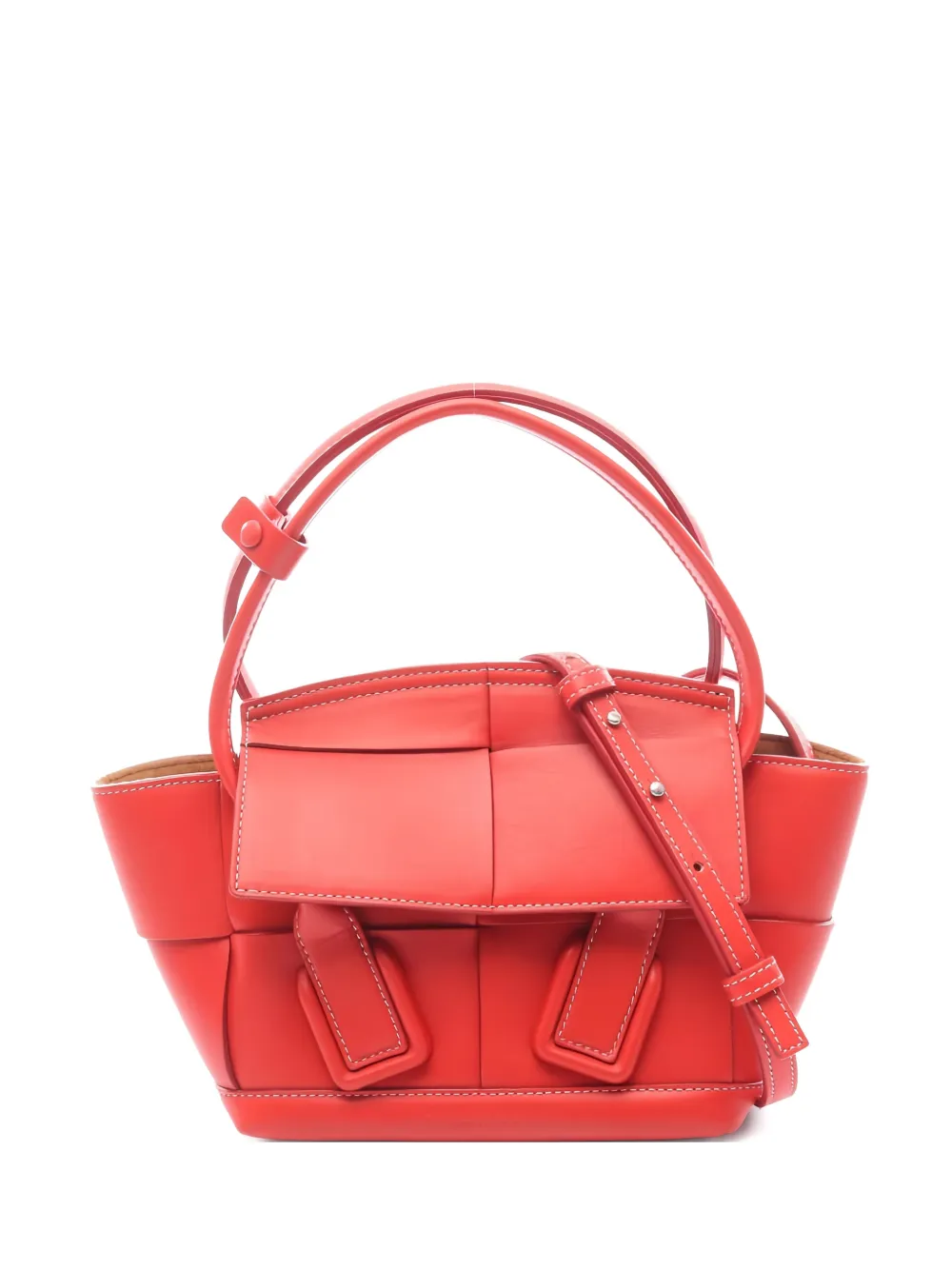 Bottega Veneta Pre-Owned Arco calf leather handbag - Rosso