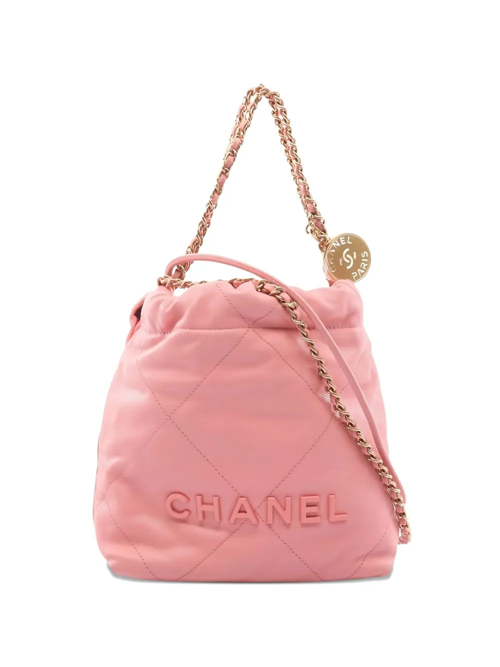 CHANEL Pre-Owned 2021 22 Mini quilted chain shoulder bag - Rosa