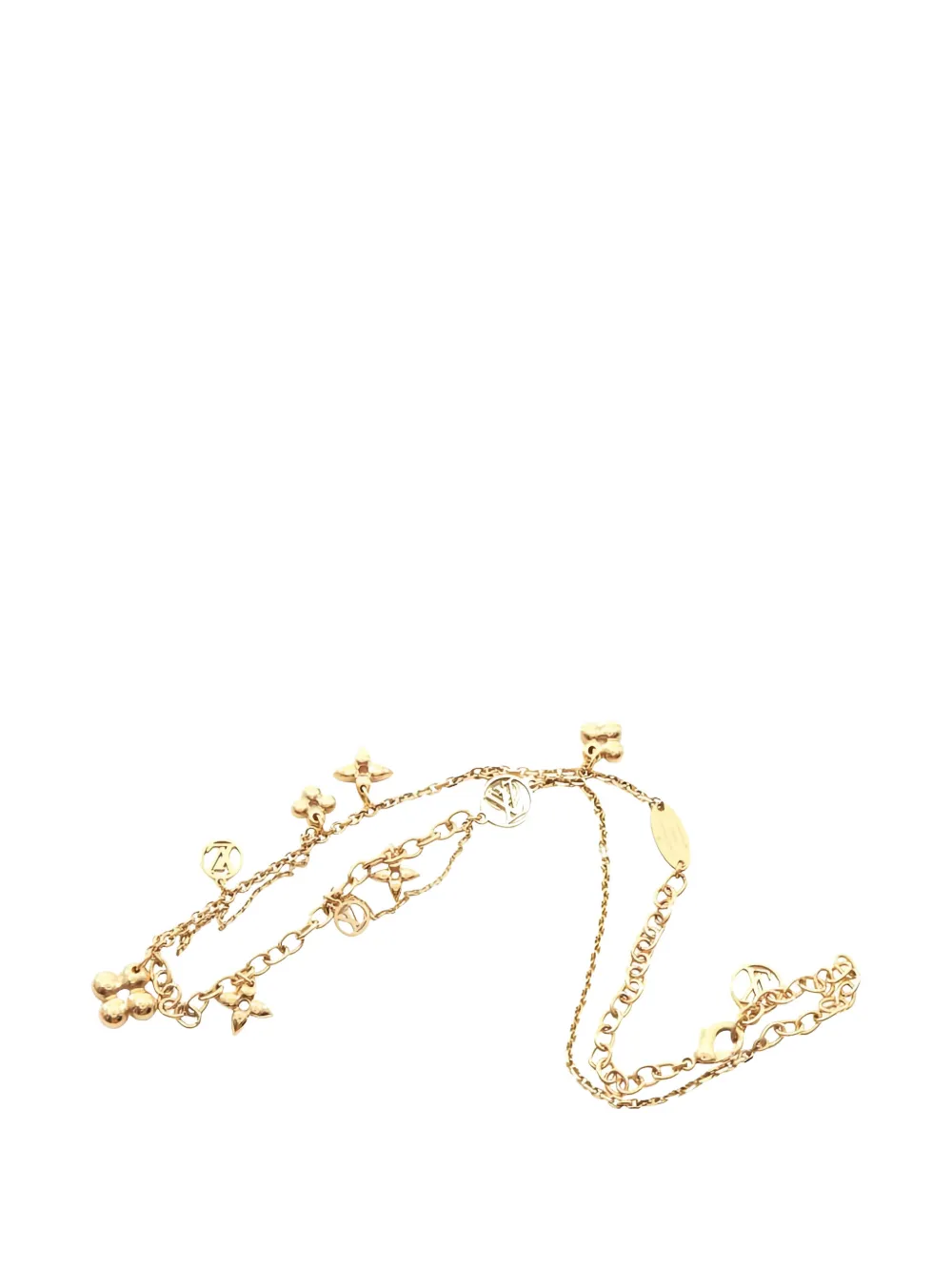 Louis Vuitton Pre-Owned 2019 flower logo motif necklace - Oro