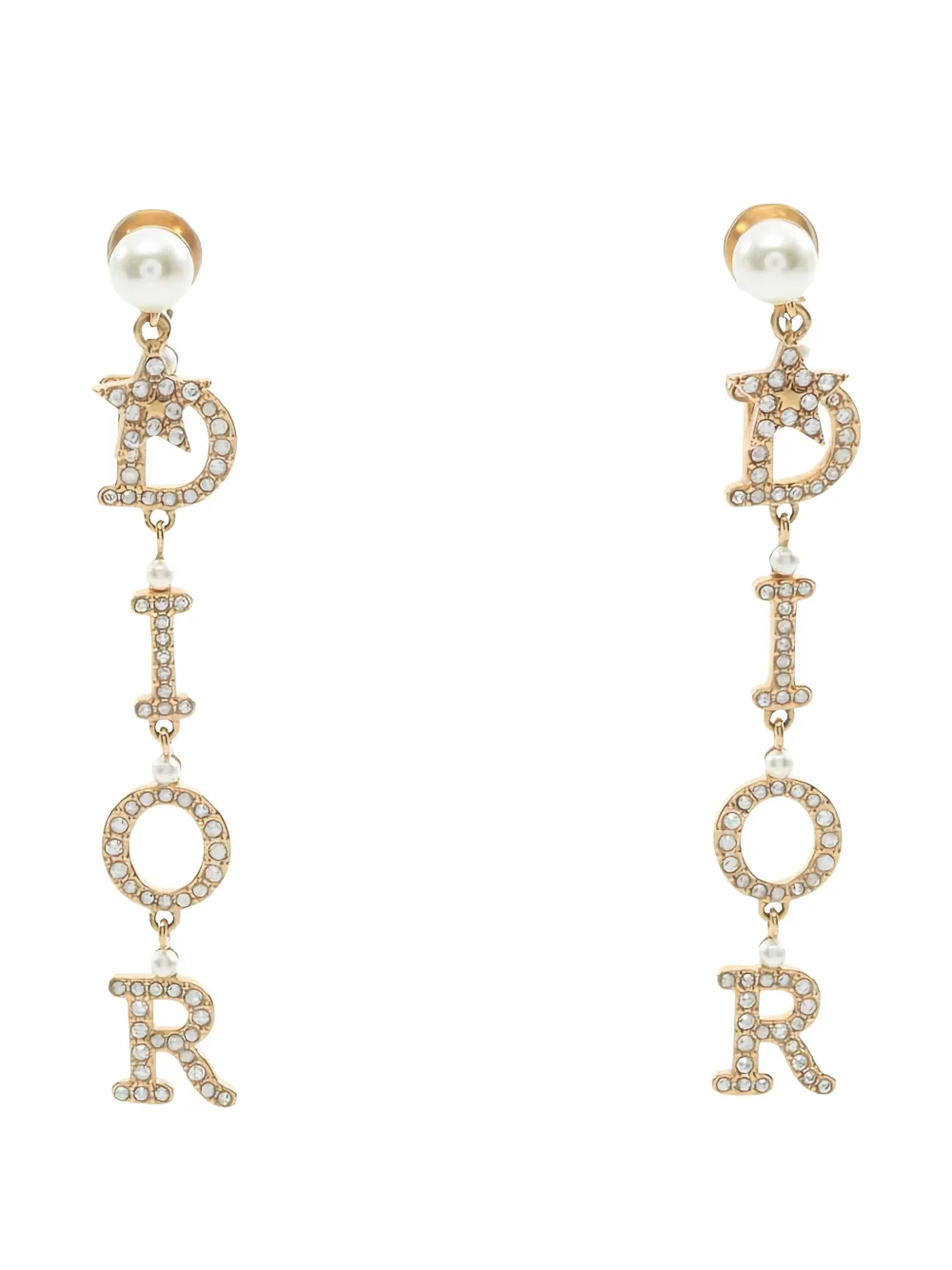 Christian Dior Pre-Owned 2010s logo star earrings - Oro