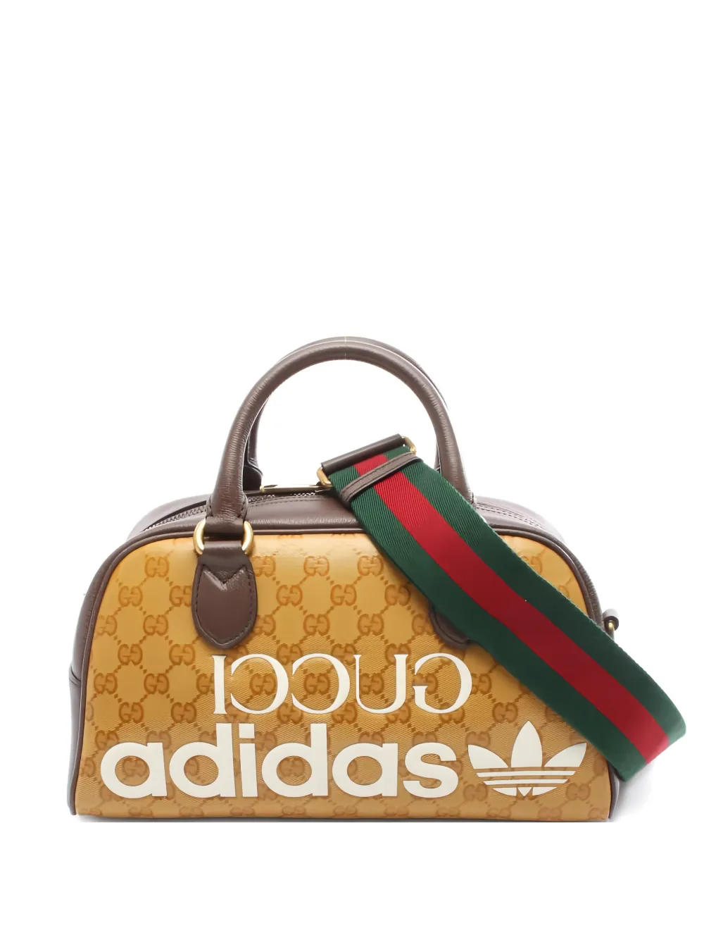 Gucci Pre-Owned x Adidas 2010s mini duffel GG tote bag - Marrone