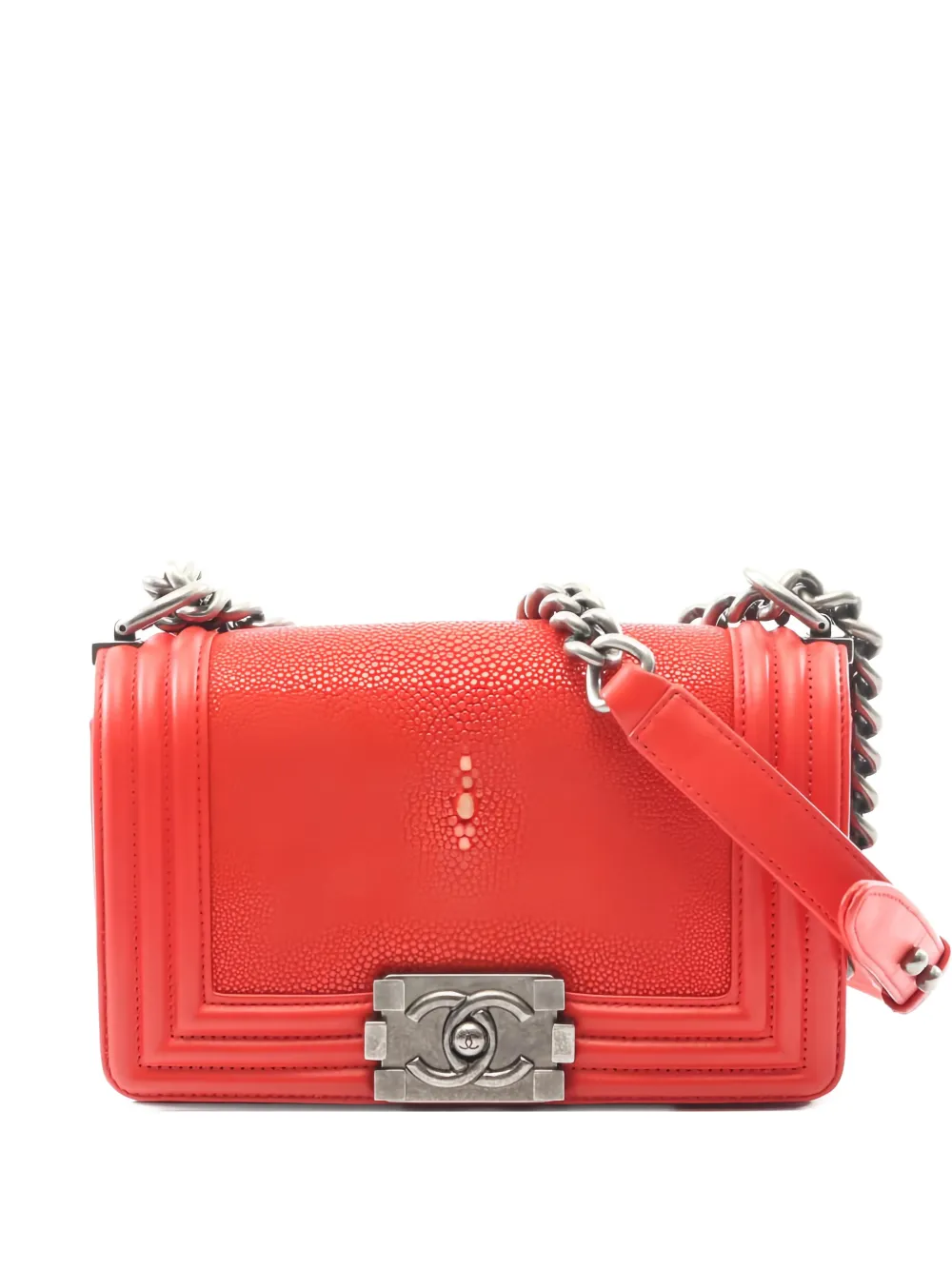 CHANEL Pre-Owned 2013-2014 small Boy chain-strap shoulder bag - Rosso