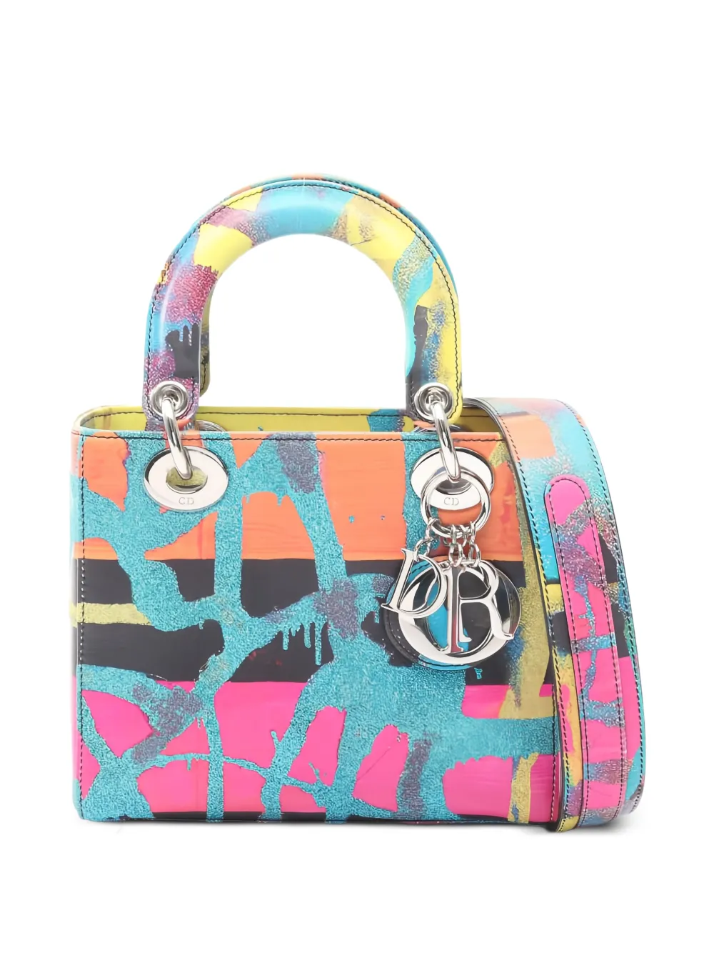 Christian Dior Pre-Owned x Chris Martin 2010s small Lady Dior two-way tote bag - Blu