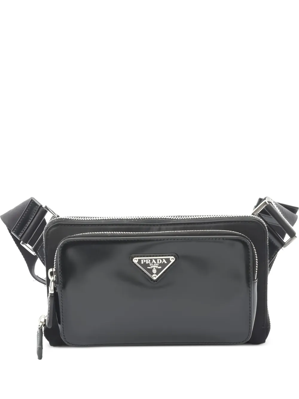 Prada Pre-Owned 2010s re-nylon leather belt bag - Black