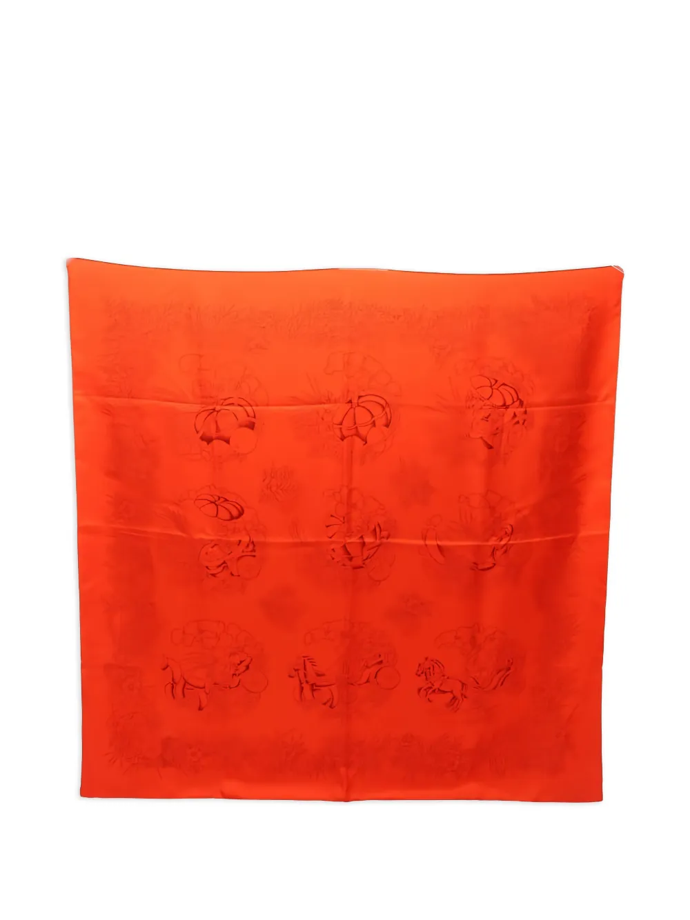 Hermès Pre-Owned Carres 90 printed silk scarf - Arancione
