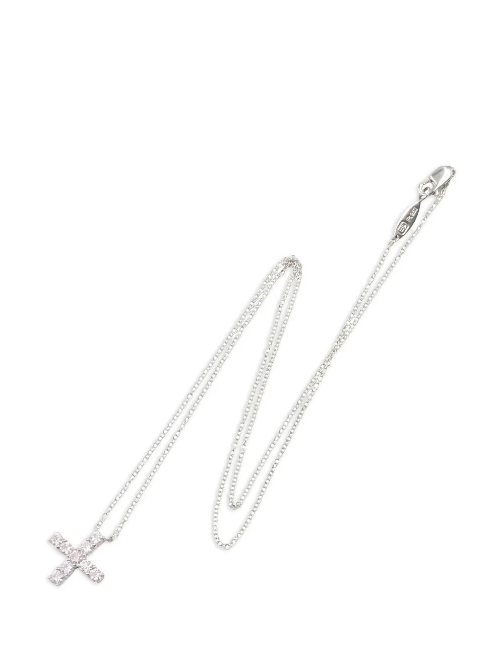 Harry Winston 2010s mini cross-pendant diamond necklace - Argento