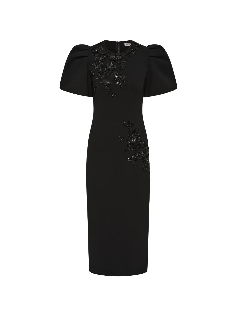 Rebecca Vallance Abito midi Livia con maniche a palloncino - Nero