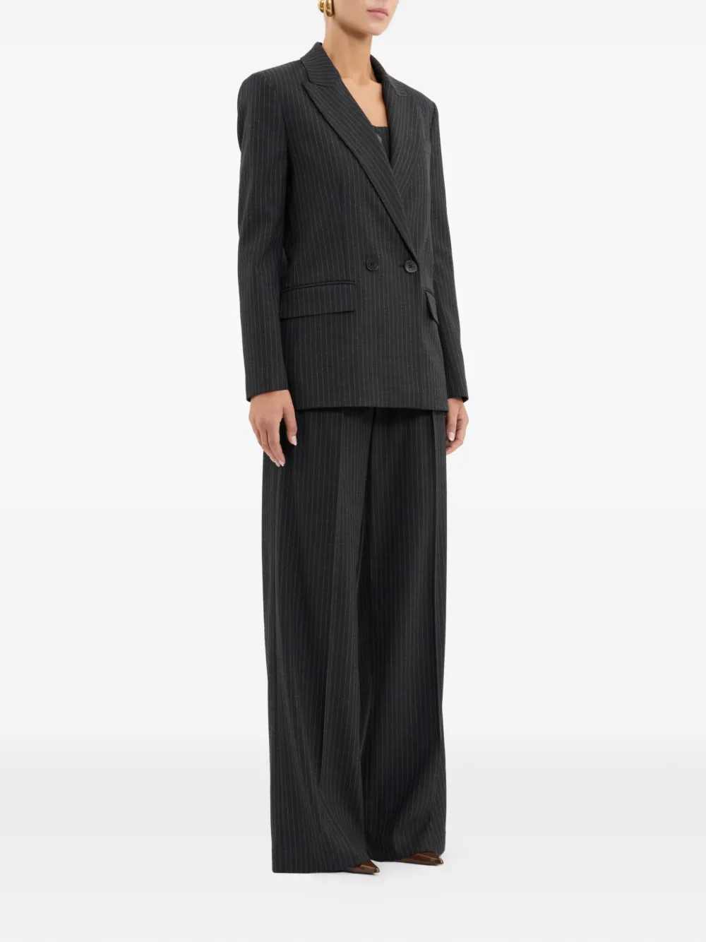 Rebecca Vallance Harri blazer met dubbele rij knopen en krijtstreep Grijs