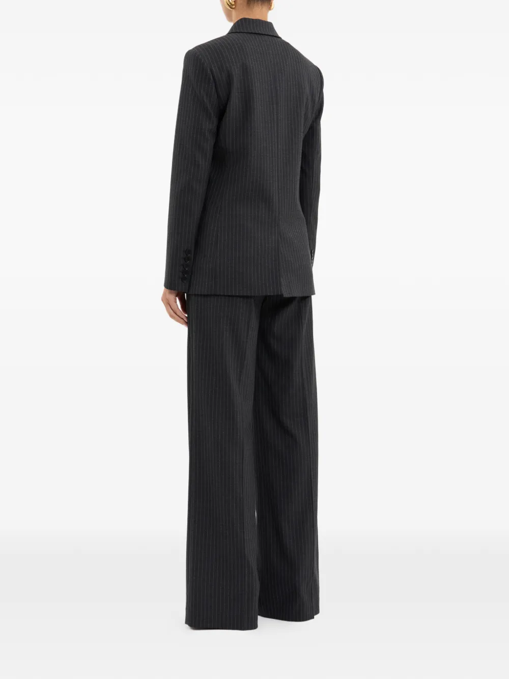 Rebecca Vallance Harri blazer met dubbele rij knopen en krijtstreep Grijs