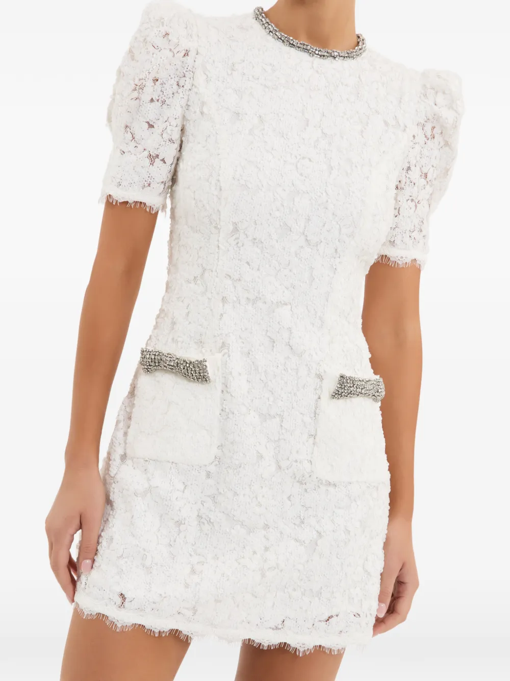 Rebecca Vallance Dillon mini-jurk met kant Wit